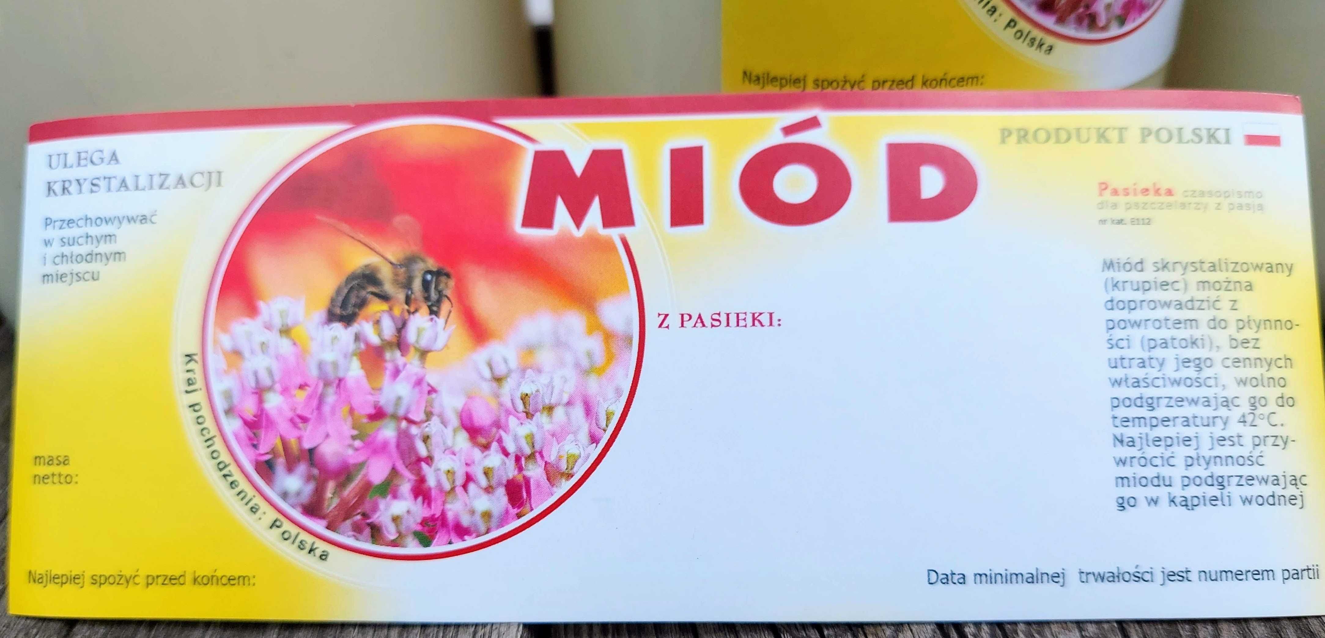 MIÓD Krajowy 0,9 Litra Wielokwiatowy Rzepakowy Mniszek Produkt Polski