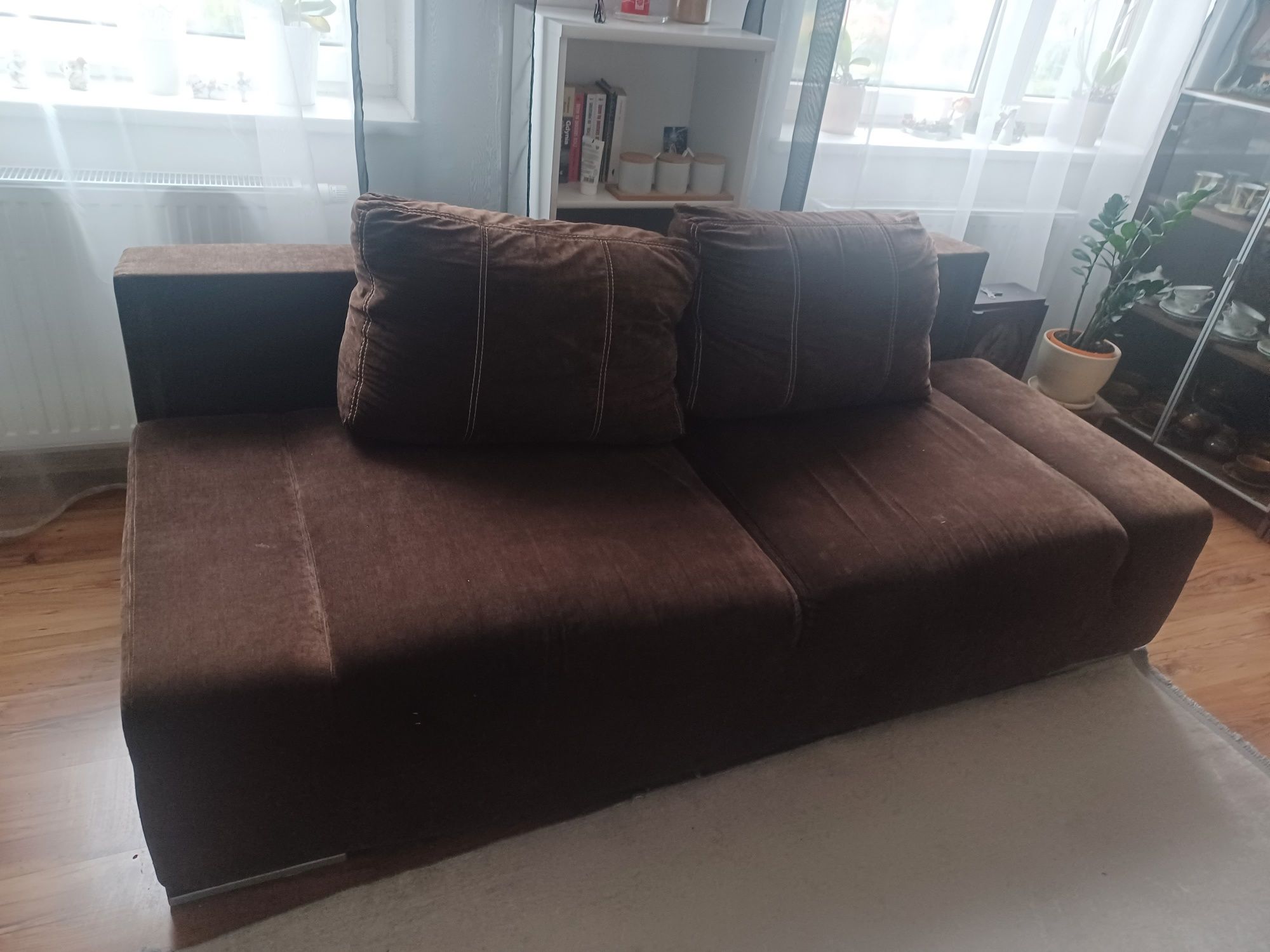 Sofa kanapa  rozkładana brązowa