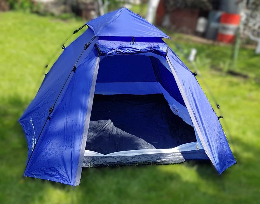 Automatycznie rozkładany, 3 osobowy, kempingowy namiot turystyczny.
