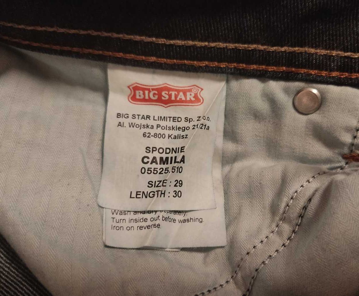 jeansy damskie Big Star W29 L30 granatowe dżinsy