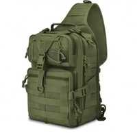 Військовий однолямочний рюкзак 15л тактичний рюкзак чорний олива койот