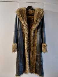 Dwustronny płaszcz-futro, skóra naturalna