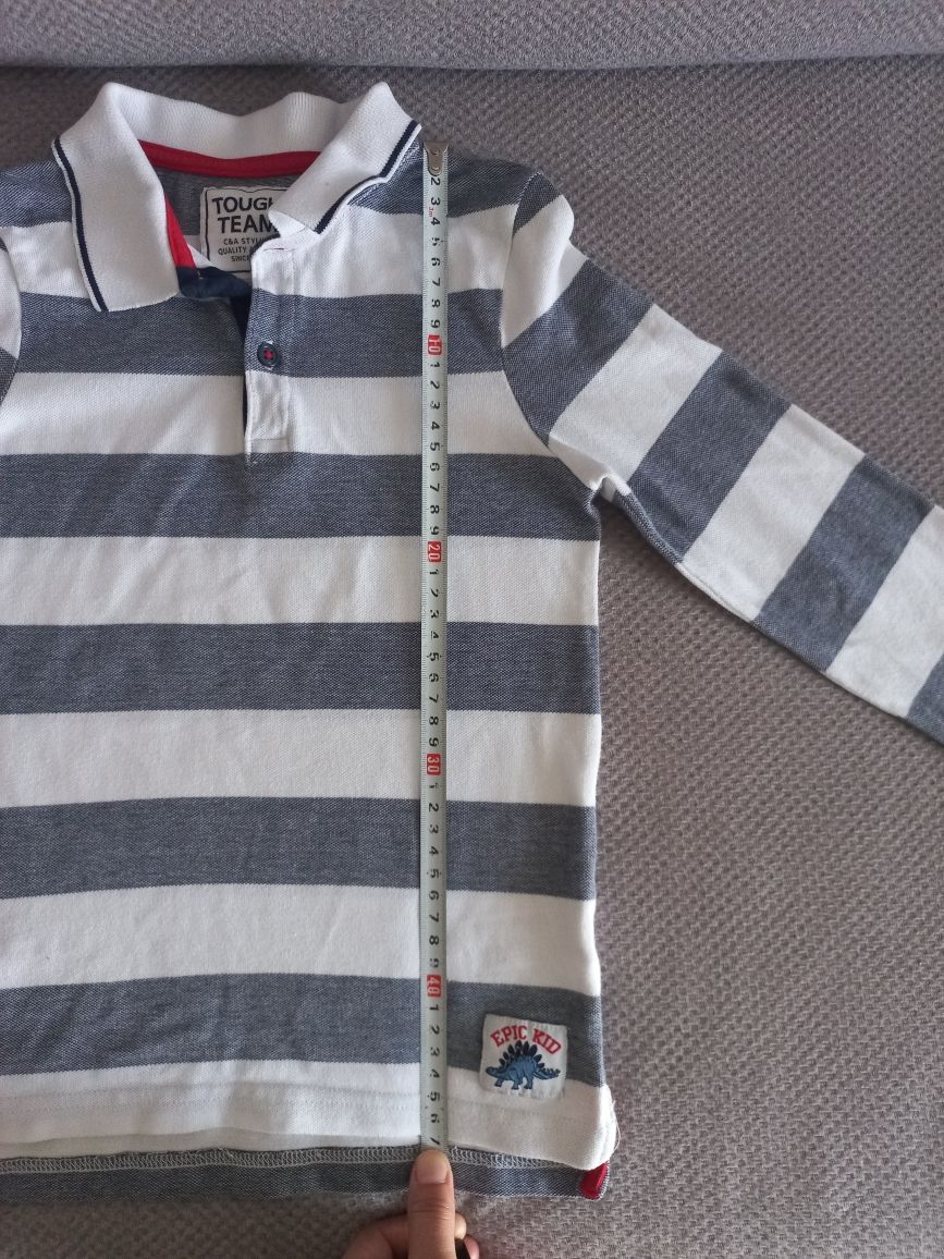 Koszulka polo długi rękaw wizytowa  chłopięca r. 128