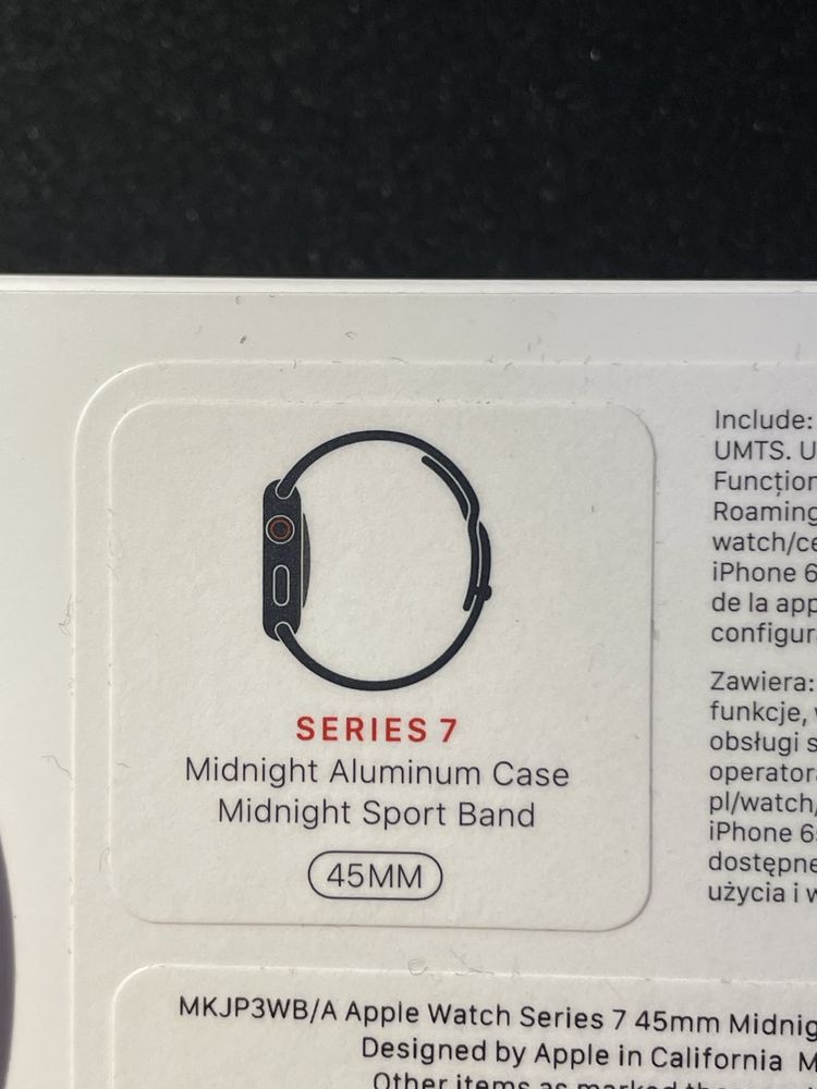 Apple Watch 7 45mm Cellular LTE + GPS, Midnight