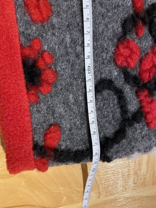 Ciepły komin szal czerwony szary aplikacje 3D ciepły zima Vintage dams