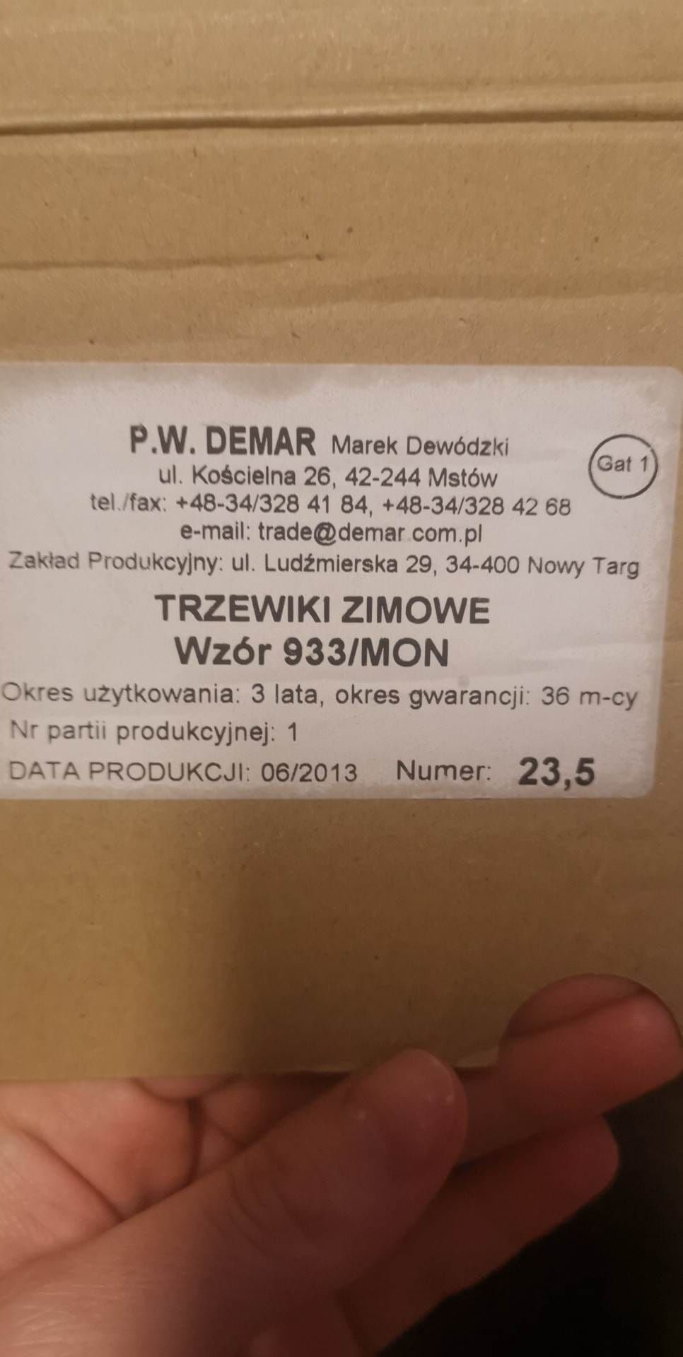 Buty wojskowe trzewiki zimowe WZOR 933/MON