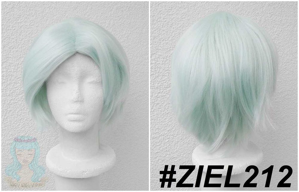 Zielona pastelowa jasna krótka peruka cosplay wig Ifa Genshin Impact