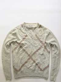 Lacoste wełniany sweterm w romby M