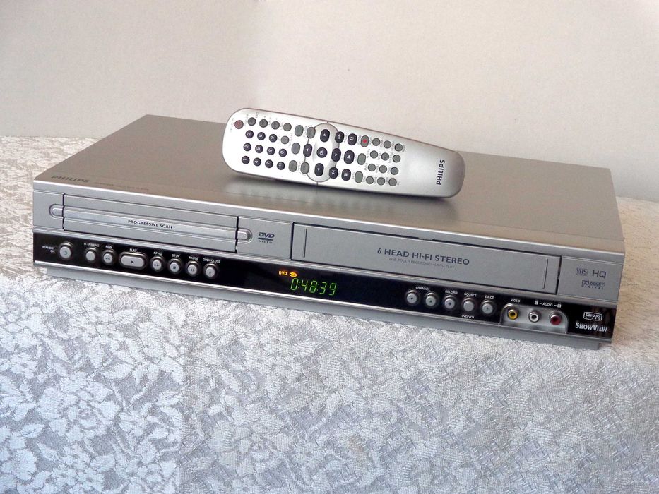 PHILIPS Combo DVD-VHS * HiFi Stereo 6Głowic SP/LP Mp3 JPEG DIVX