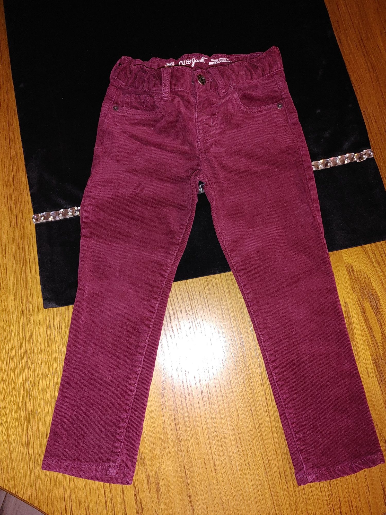 Spodnie bordowe 98/104 bordo chłopięce