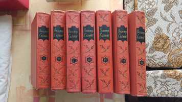 7 различных томов собрания  сочинений Вальтера Скотта