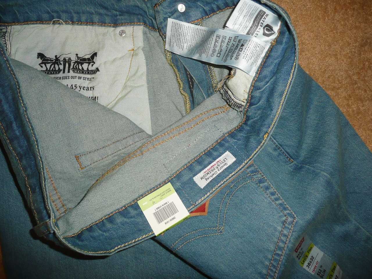 NOWE spodnie dżinsy LEVIS 512 W38/L32=50,5/113cm PREMIUM