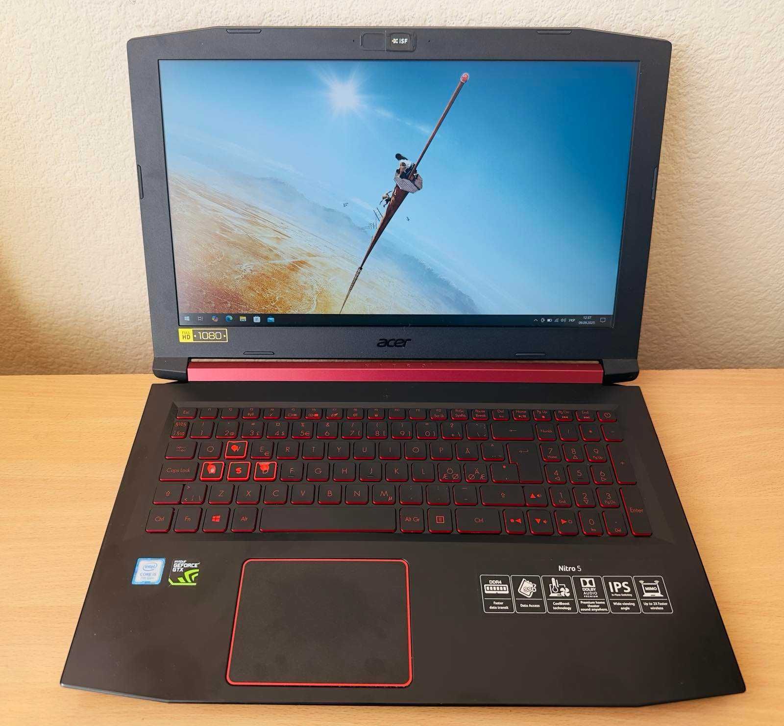 АКЦІЯ! Game Acer Nitro 5 15.6"FHD/IPS i5-7300HQ/8GB/256SSD/GTX1050 2Gb
