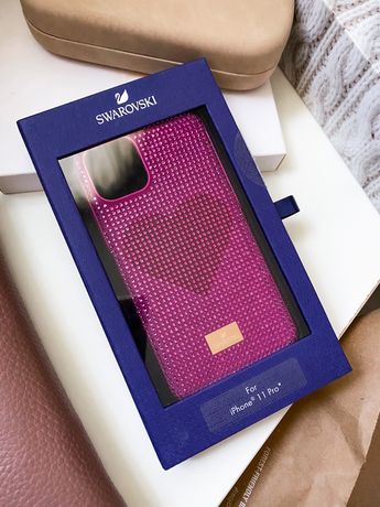 Etui case Swarovski IPhone 11 Pro kryształki różowy niebieski NOWY