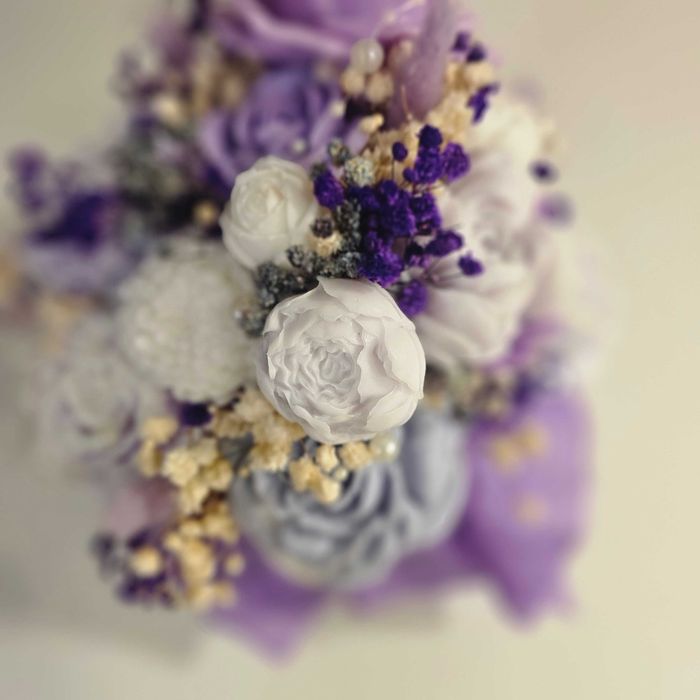 Flower box kwiaty mydlane prezent upominek lawenda