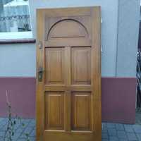 Drzwi Wejściowe Drewniane Z Ramą Kompletne