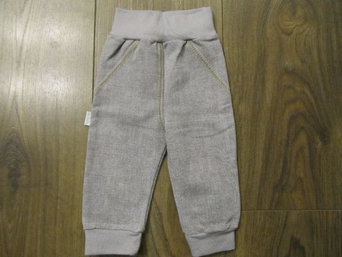 #2 szare bawełniane spodnie niemowlęce Le Bebe, r. 62 bawełna 100%