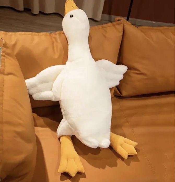 Мягка плюшева іграшка Гусь 90-160см. Игрушка обнимашка Гусь белая