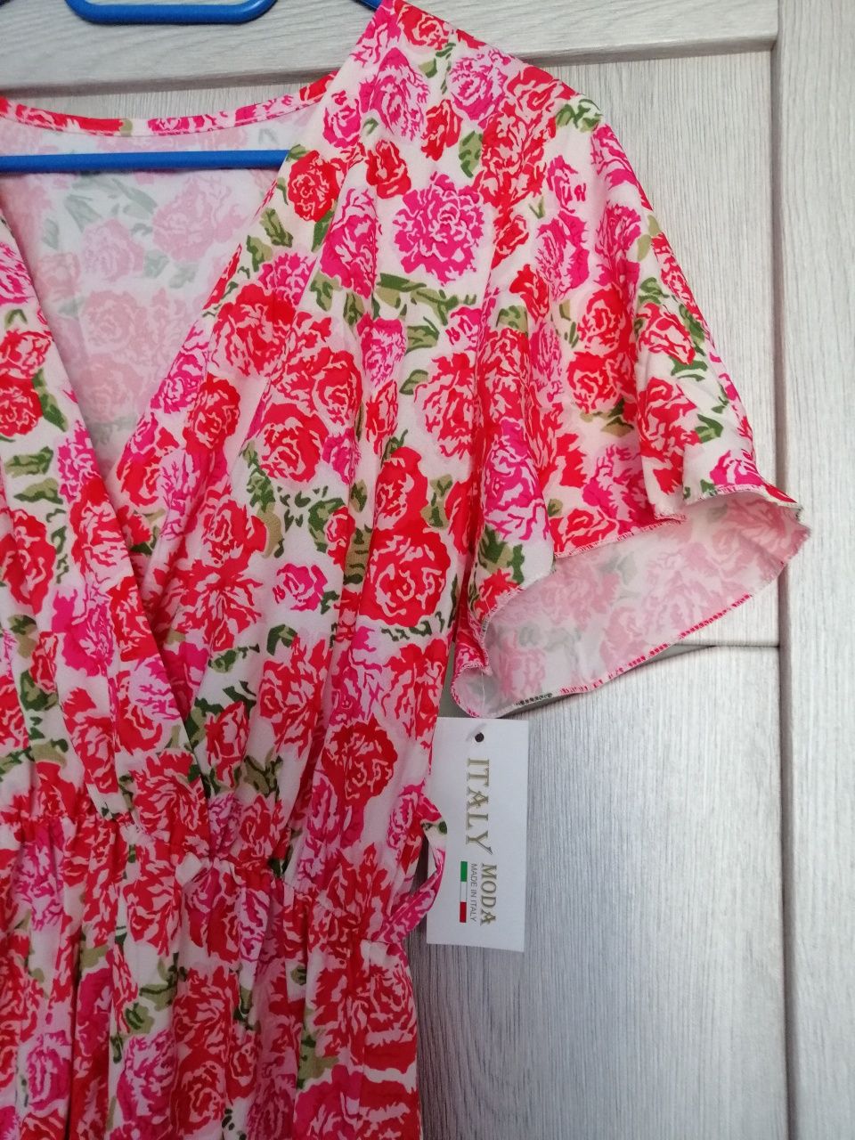 Nowa Sukienka długa xs s m new collection w kwiaty róże biała dekolt