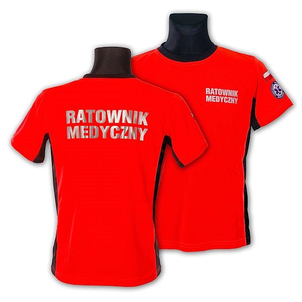 Koszulka ratownicza PRM-23 FLUO męska odblaskowa termoaktywna MESH (4X