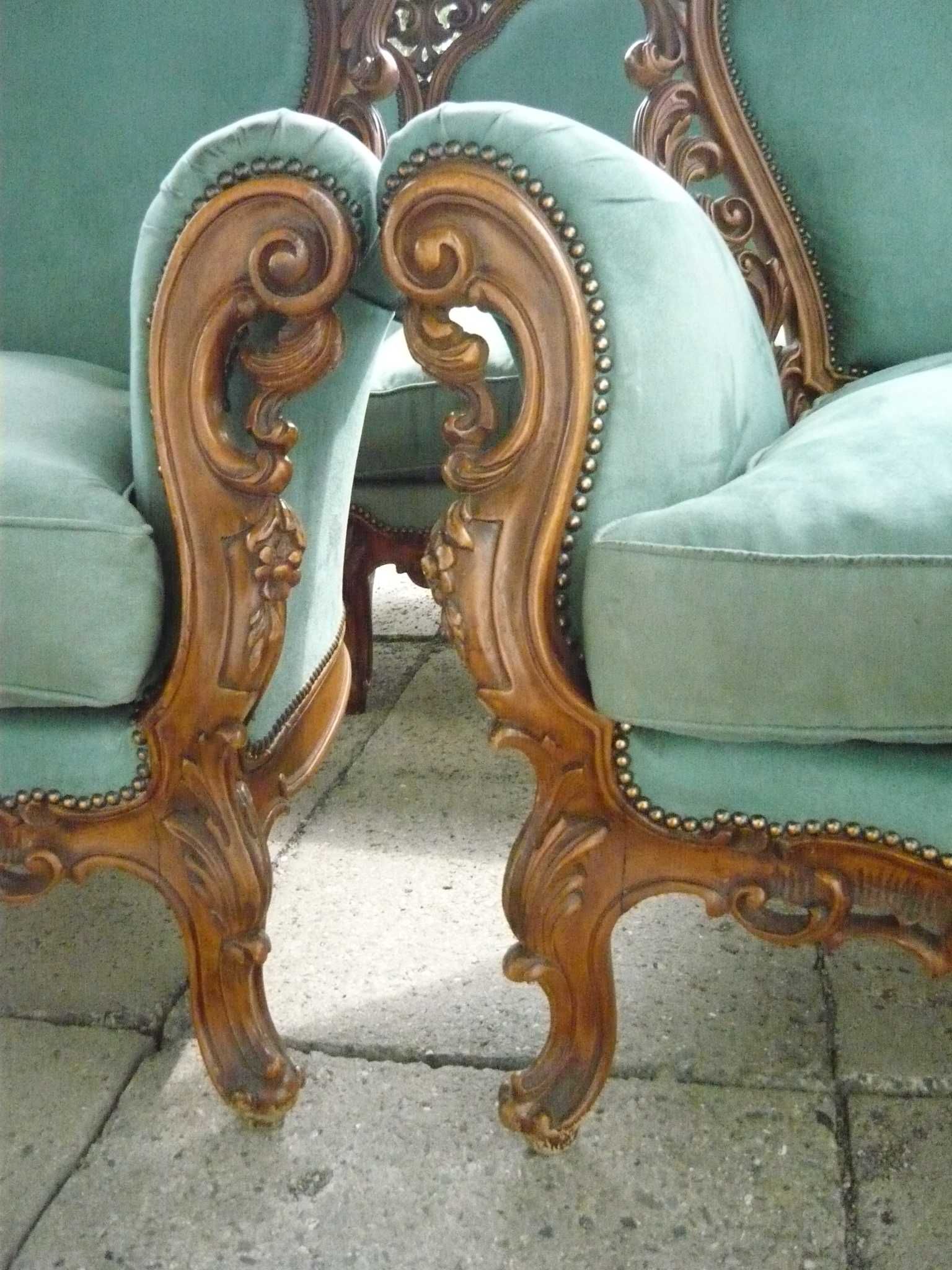 barokowy wypoczynek sofa i dwa fotele