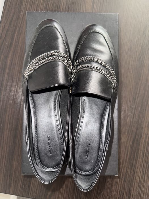 Лофери жіночі чорні туфлі 39 Reserved /женские лоферы туфли школа