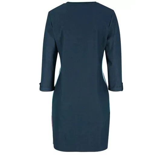 bonprix granatowa casualowa sukienka jersey lampasy guziki 40-42