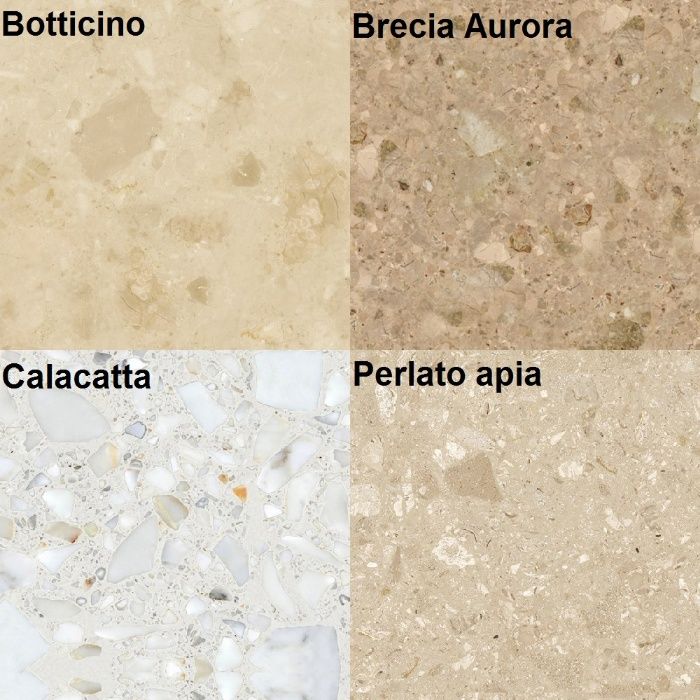Parapet konglomerat 2cm Botticino Brecia aurora Calacatta Perla apia