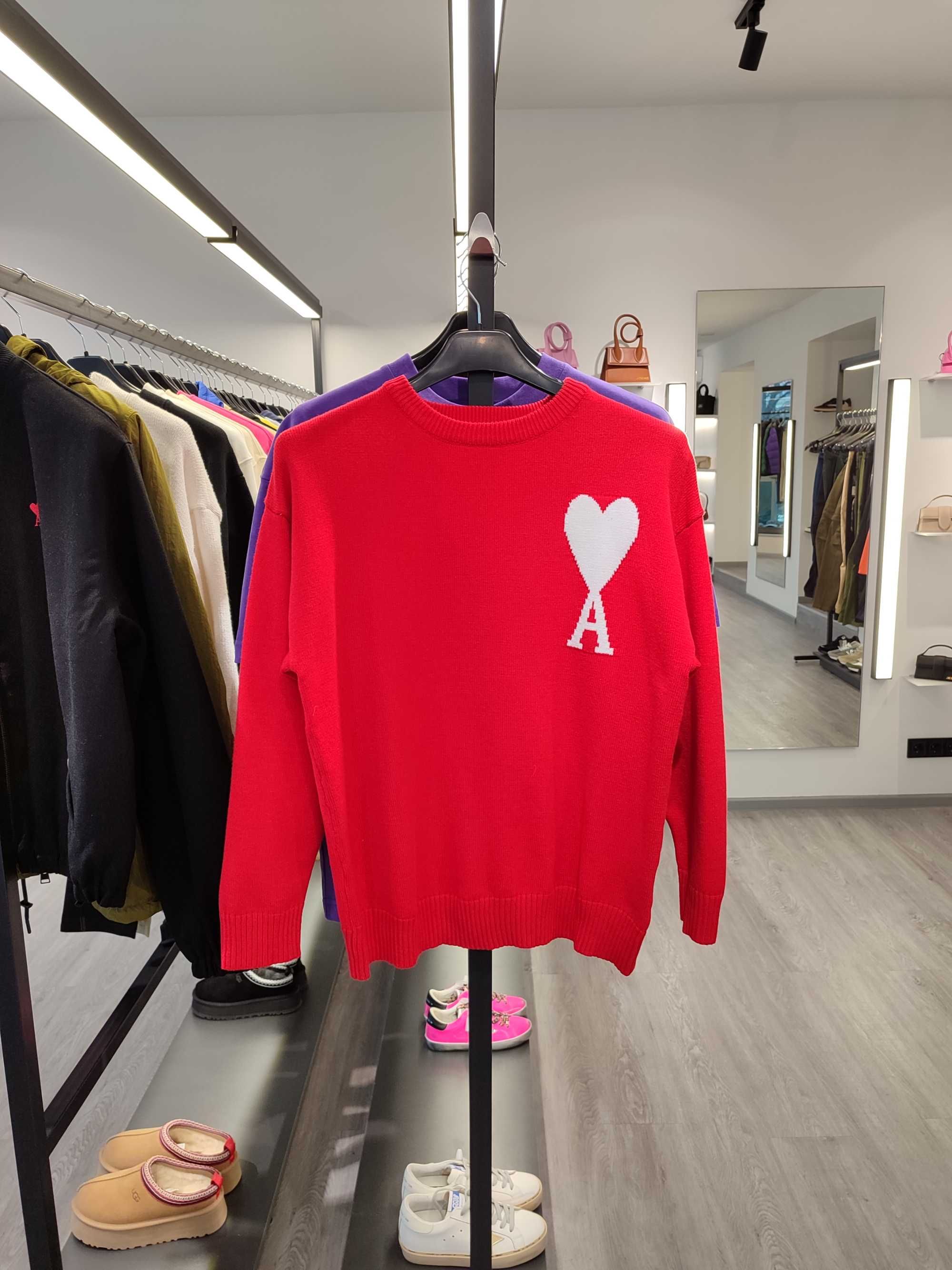 Светр AMI Paris Ami De Coeur Oversize Sweater Red