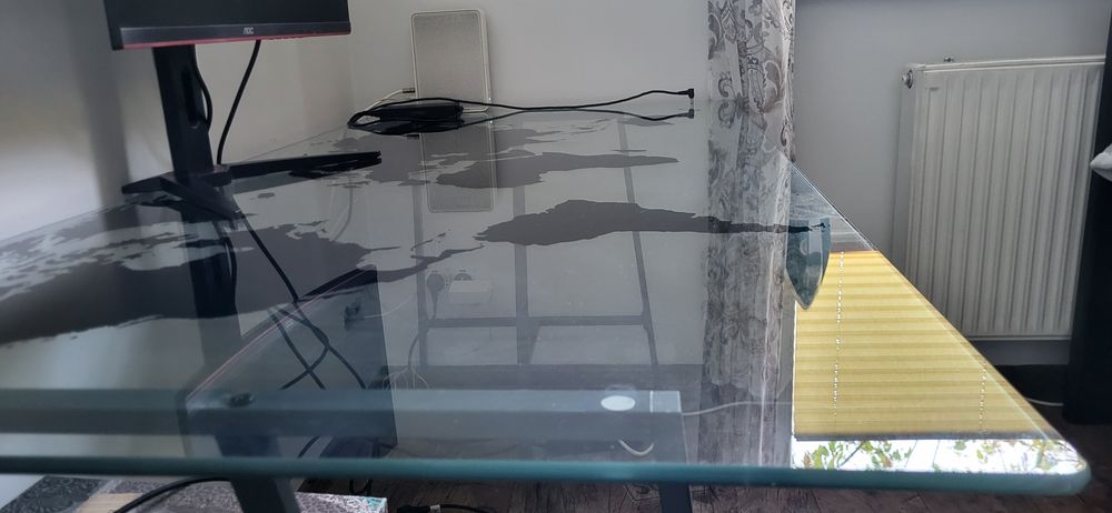 Biurko szklane 160x80 MAPA ŚWIATA