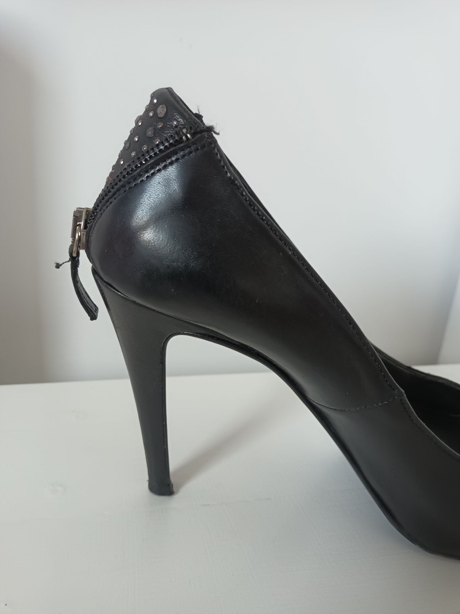 Czarne buty eleganckie szpilki 10cm VENEZIA