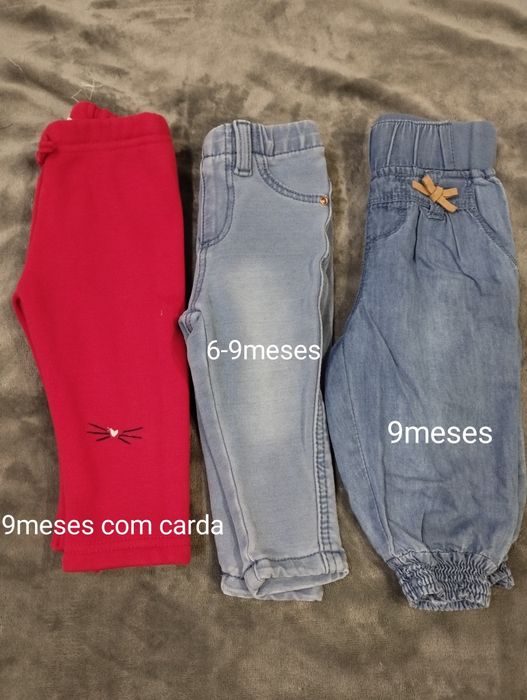 Lote calças bebe menina 3-12M
