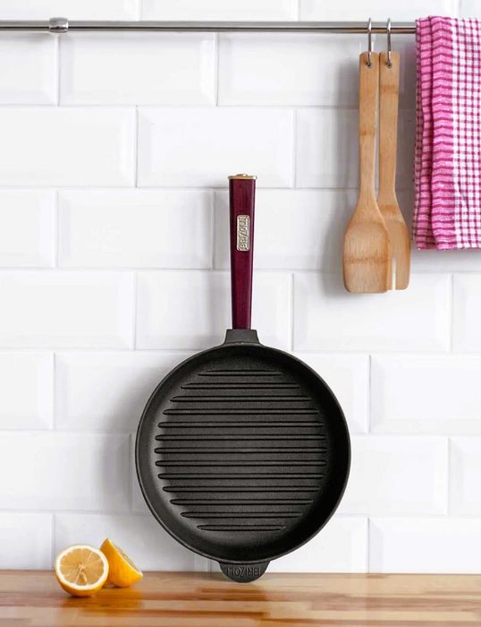 Гриль сковородка чугун круглая для всех плит пательня мангал 260х40 мм