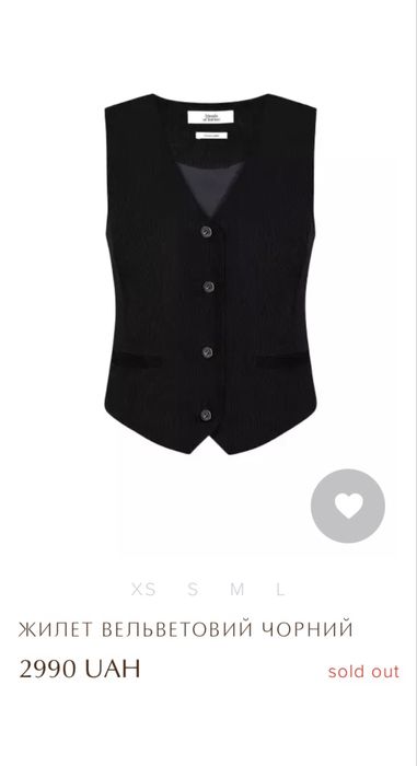 FRIENDS OF FASHION s/xs жилет вельветовий FOF