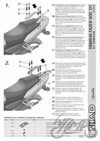 Stelaż kufra  Shad YAMAHA FAZER