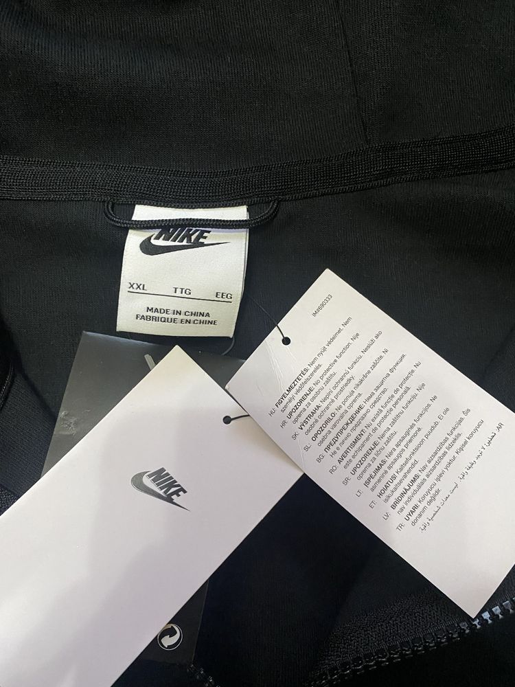 Кофта Nike Tech Fleece черный XXL jordan zip hoodie, худи