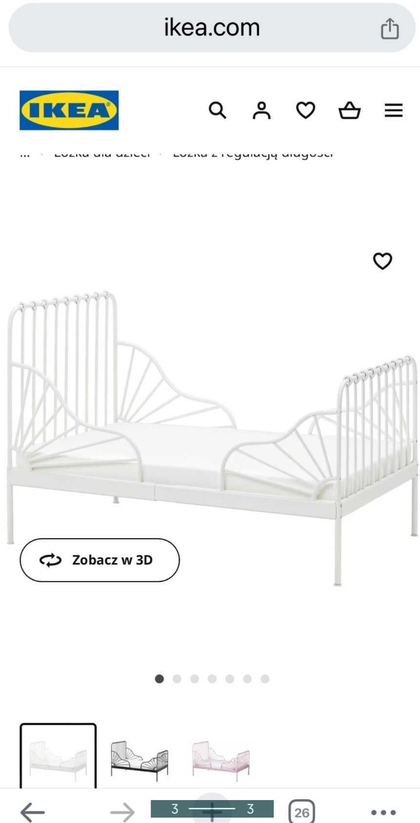 Łóżeczko  IKEA powiększane