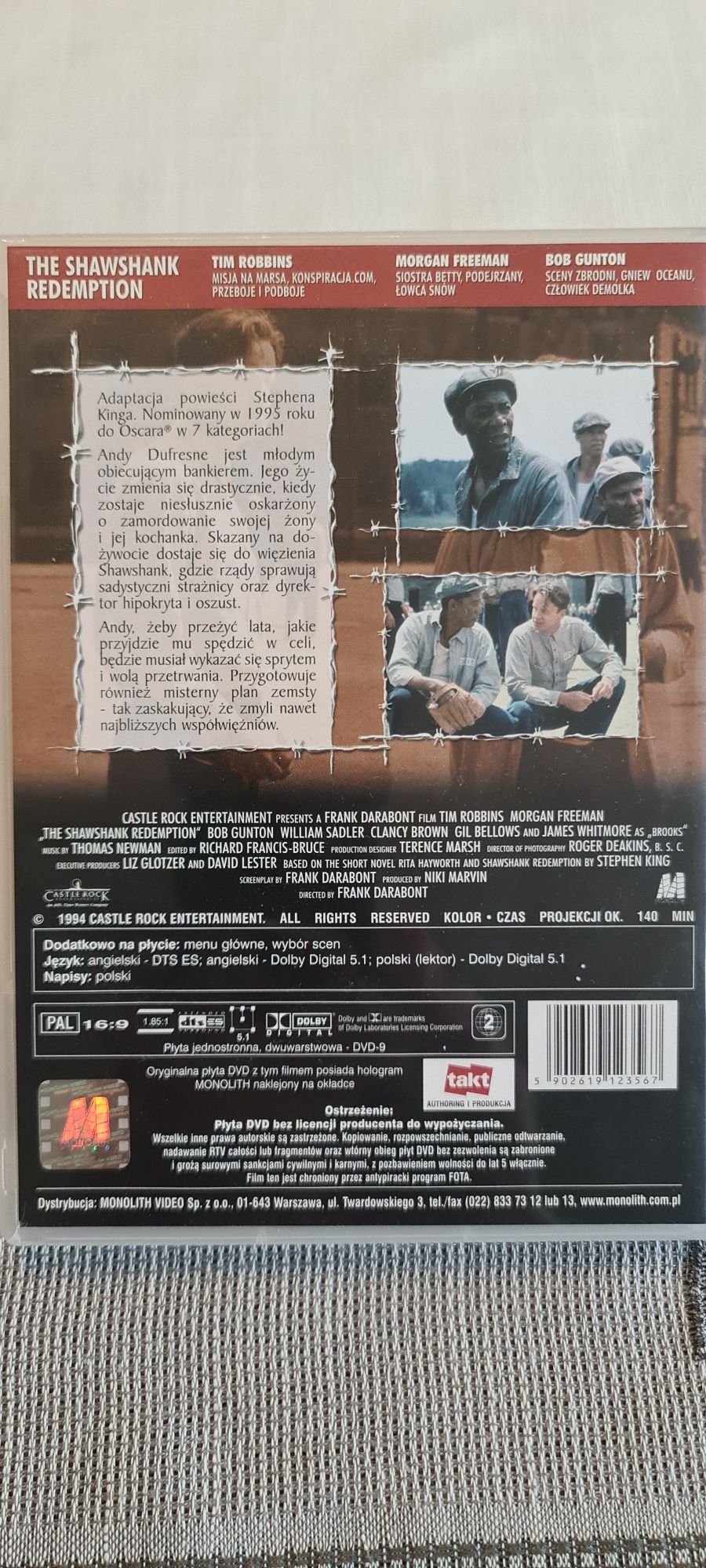 Skazani Na Shawshank, lektor i napisy dts-es, DVD