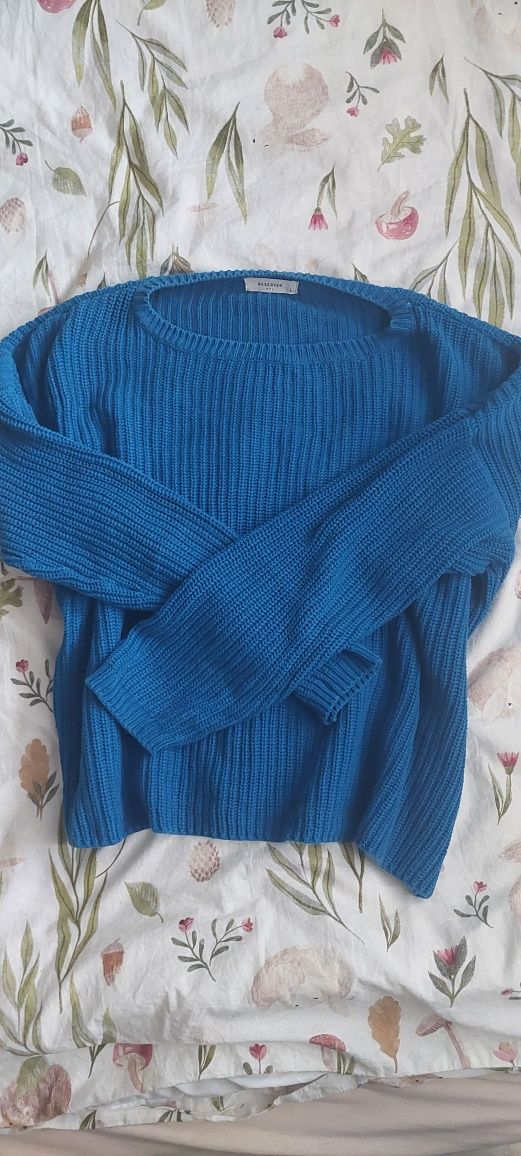 Sweter damski bawełniany L Reserved niebieski