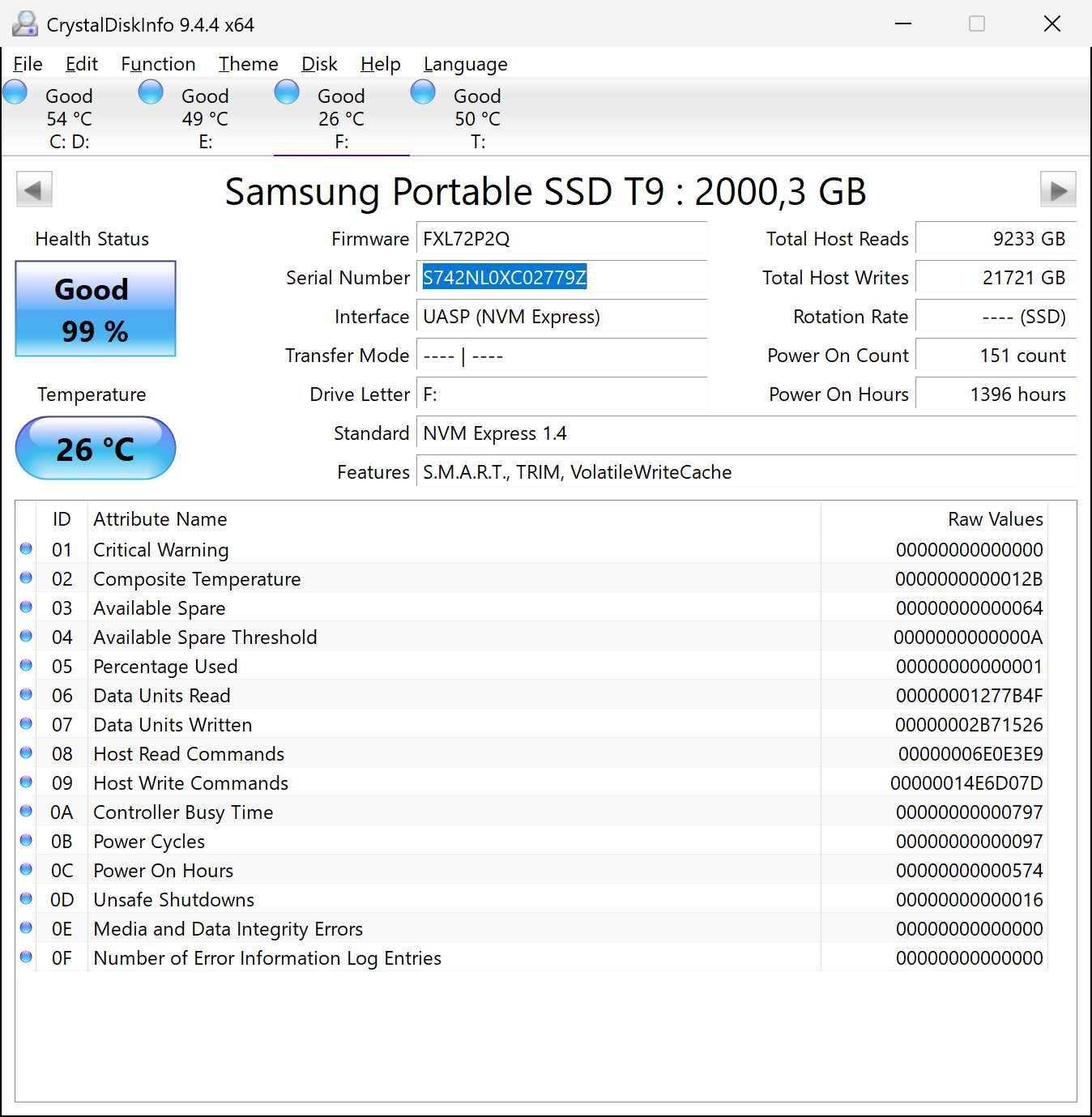 Samsung T5 T7 T9 2 4TB Portable SSD Зовнішній диск