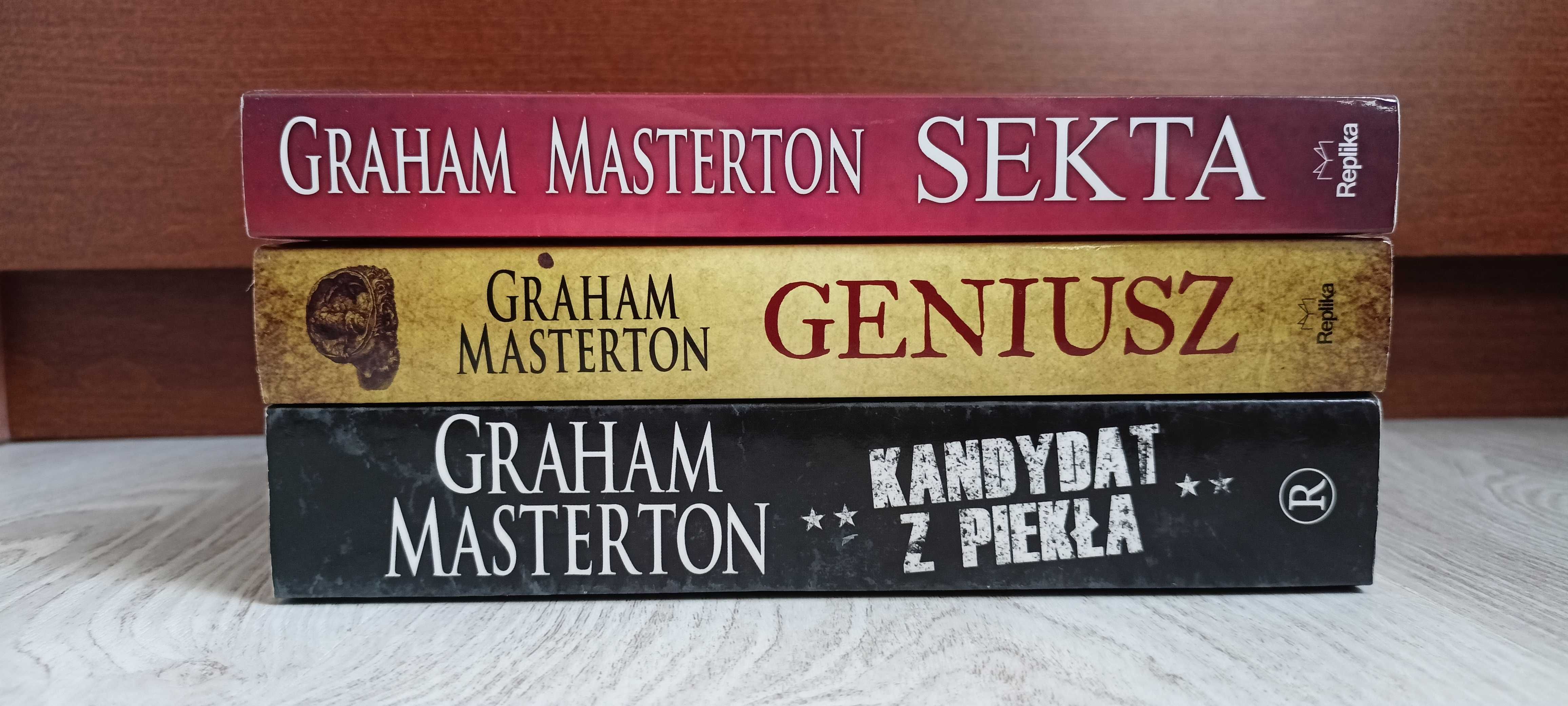3x Graham Masterton Kandydat z piekła + Sekta + Geniusz    BDB
