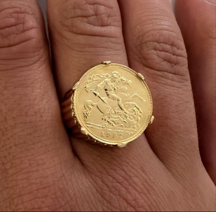 Anel de libra ouro 22k