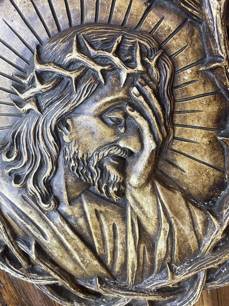 Płaskorzeźba gipsowa Jezus rzeźba obraz wiszący