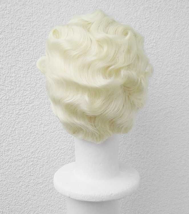 Blond falowana krótka peruka sufrażystka lata 20ste wig cosplay fale