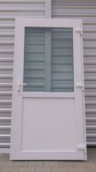 Drzwi zewnętrzne PCV sklepowe 90x210 białe RÓŻNE WYMIARY KOLOR OD RĘKI