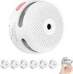 6x Czujnik dymu XSense XS01 Biały 85 dB Alarm przeciwpożarowy