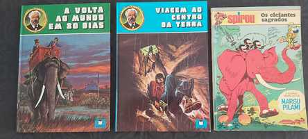 Livros BD antigos: Spirou e Fantásio / Júlio Verne