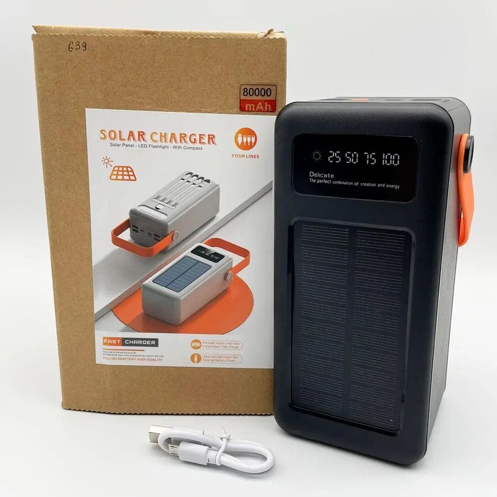 Повербанк 80000 mAh, на сонячній батареї, 4хUSB, ProTech / Power Bank