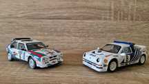 2 miniaturas Grupo B Lancia s4 e Ford RS200