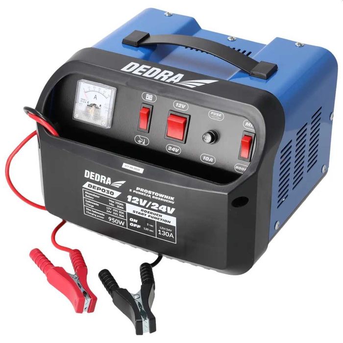 Prostownik z rozruchem DEDRA DEP030 rozruch akumulator 12/24V 20-350Ah
